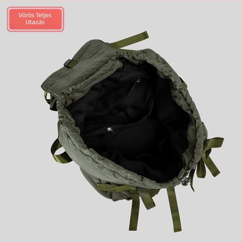 Nylon outdoor hátizsák nőknek, húzózáras zárás, cipzáras zseb, poliészter bélés, mindennapi használat