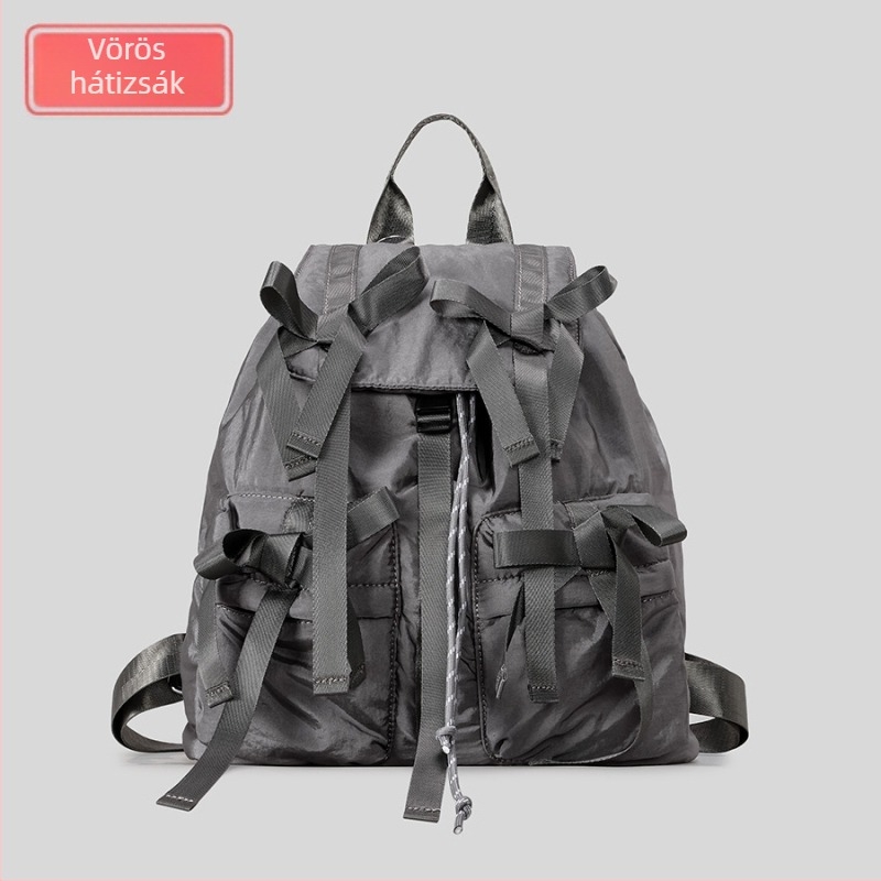 Nylon outdoor hátizsák nőknek, húzózáras zárás, cipzáras zseb, poliészter bélés, mindennapi használat