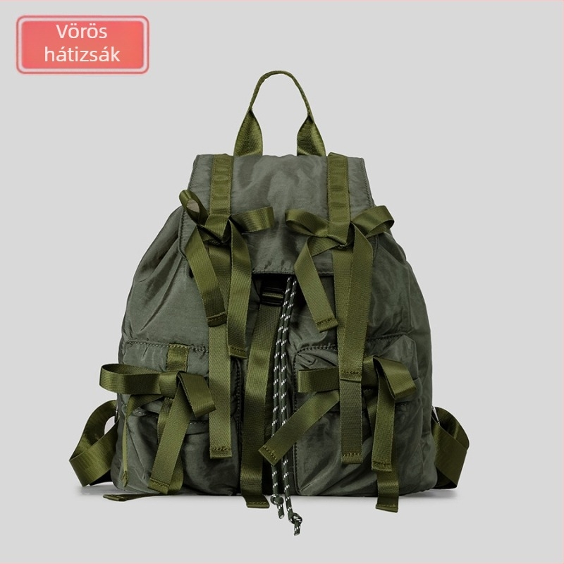 Nylon outdoor hátizsák nőknek, húzózáras zárás, cipzáras zseb, poliészter bélés, mindennapi használat
