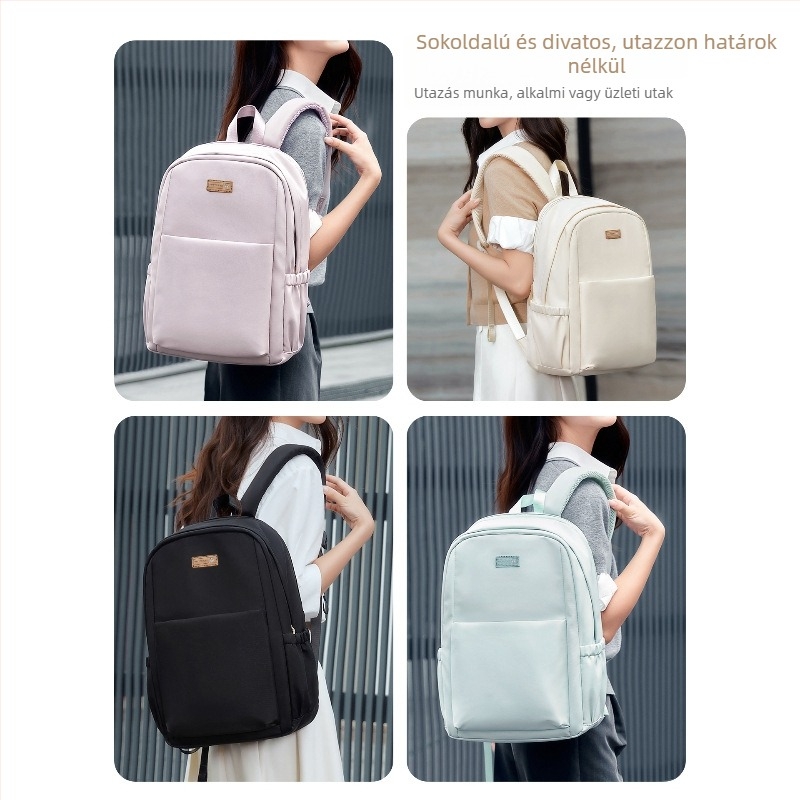 Laptop hátizsák, városi egyszerű stílus, nylon külső, poliészter bélés, cipzáras zárás, tehercsökkentő funkció, mindennapi használatra