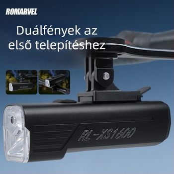 Romarvel Kerékpár elülső lámpa éjszakai tekeréshez – vízálló, gyorskioldó, anti-dazzle funkcióval, kompatibil út- és MTB kerékpárokkal