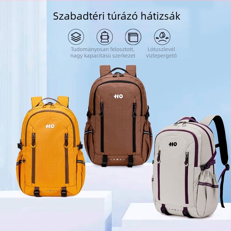 Középiskolai hátizsák gerincvédővel, ultra könnyű, vízálló poliészterből, kockás mintával, légpárnás vállpántok