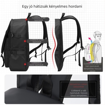 Unisex PU laptop hátizsák – Nagy kapacitású, Vízálló, Légáteresztő, Kopásálló, Iskolai használatra