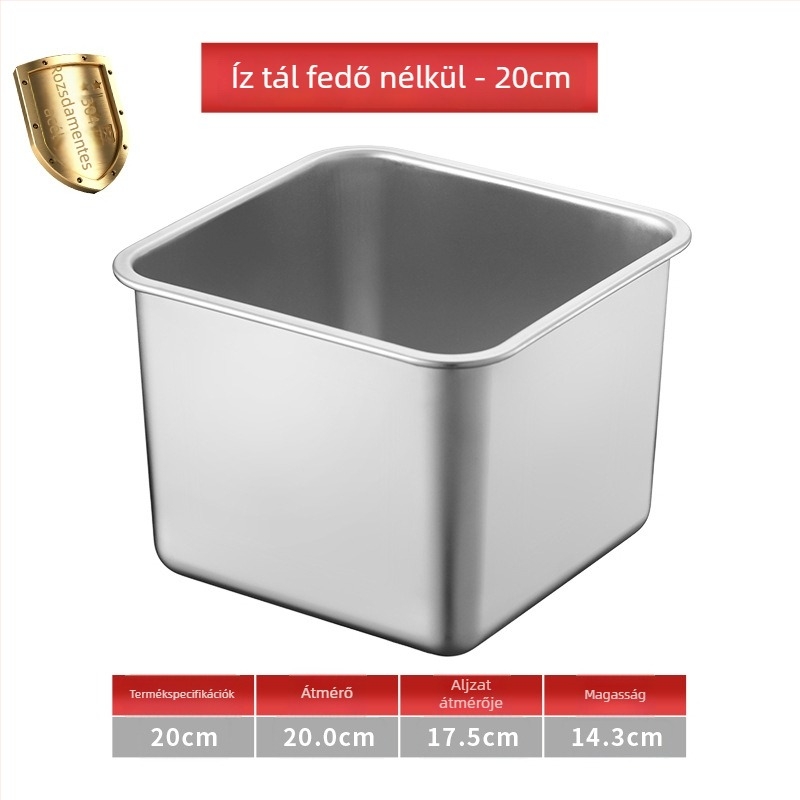 304 rozsdamentes acél négyszögletes fűszertároló fedővel