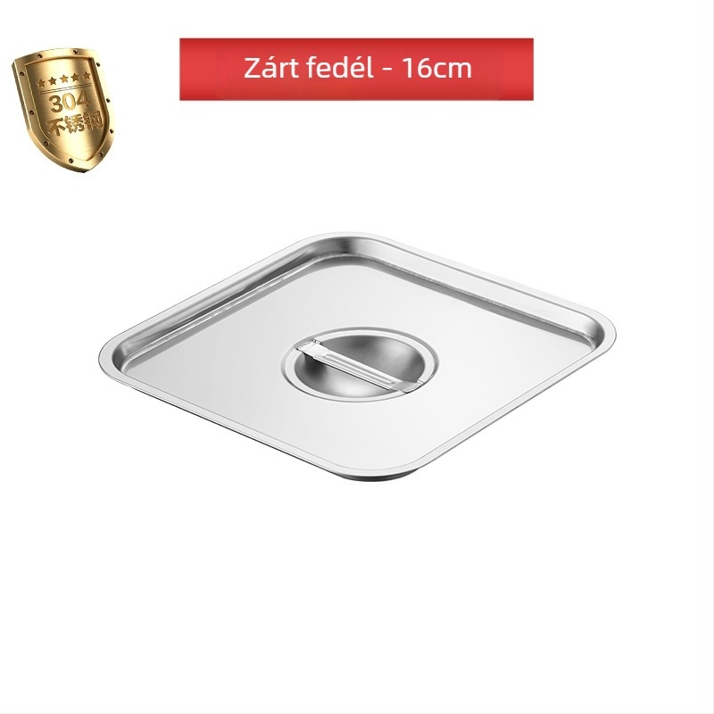 304 rozsdamentes acél négyszögletes fűszertároló fedővel