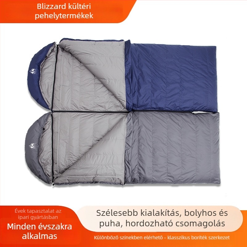 Felnőtt számára készült boríték típusú alvózsák, töltet: kacsa toll, bélés: nylon, anyag: nylon, szerkezet: boríték típus