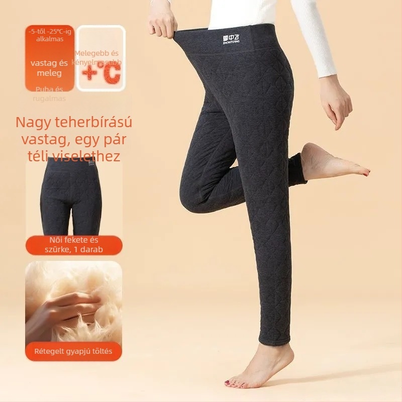 Uniszex gyapjú termosz nadrág, szélálló, velúr béléssel, duplaréteg, extra vastag 401-500 g/m²