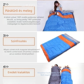 Felnőtt kültéri hálózsák, egyszemélyes, USB-s elektromos fűtés, gépi mosás, boríték-stílusú