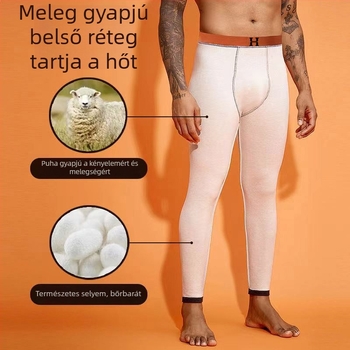Férfi poliészter nadrág fleece béléssel, dupla rétegű, vastag szövet 201-250 g/m2, velúr bélés