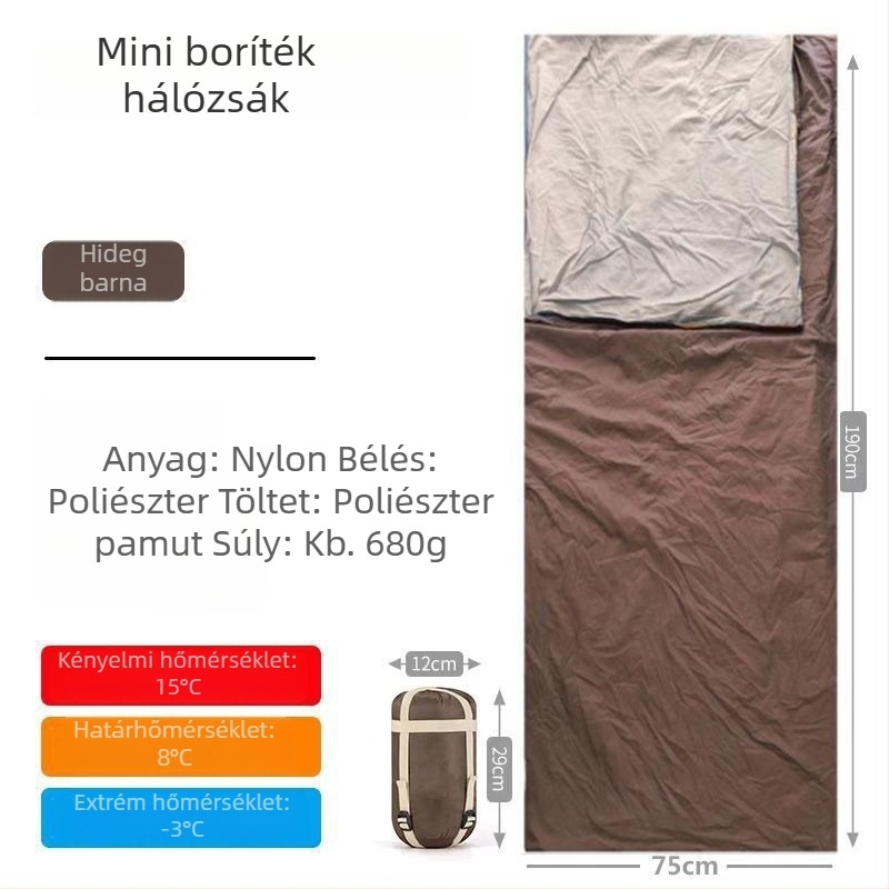 Ultra könnyű mini felnőtt boríték-stílusú hálózsák, kempingezéshez és hotel használathoz, szennyeződésálló, gépi mosás, összekapcsolható