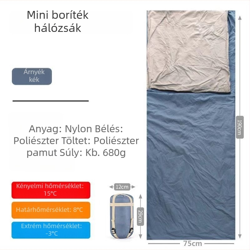 Ultra könnyű mini felnőtt boríték-stílusú hálózsák, kempingezéshez és hotel használathoz, szennyeződésálló, gépi mosás, összekapcsolható