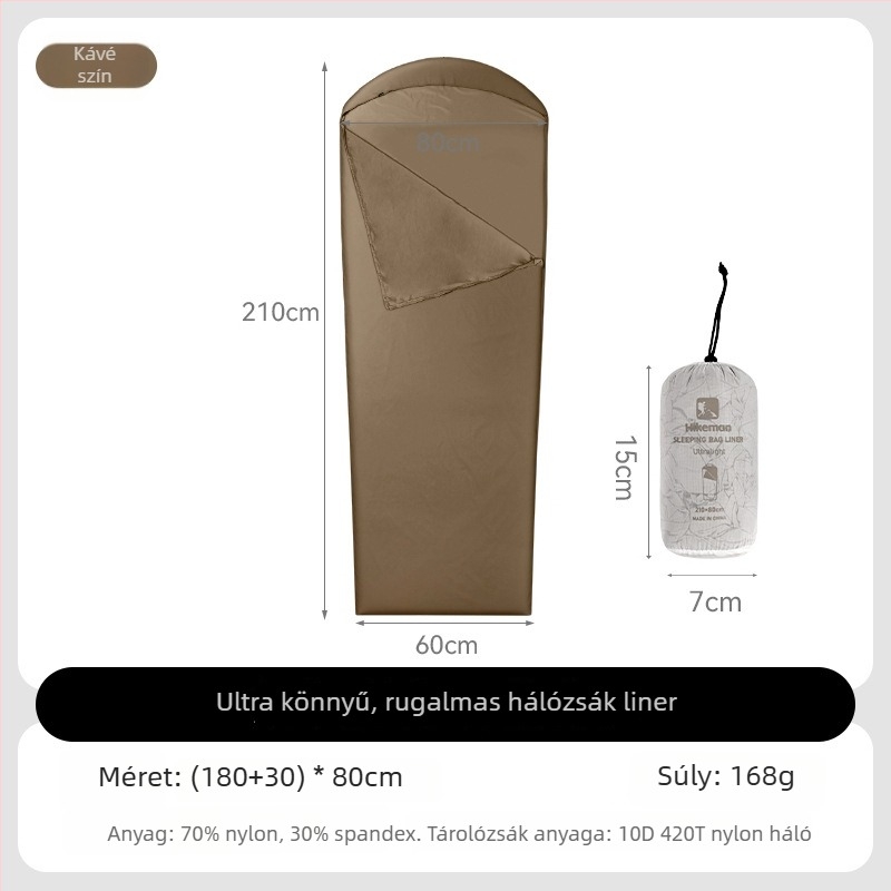 Hikeman Hálózsák belső bélés – kültéri használatra – könnyű, hordozható, magas rugalmasságú, levehető és mosható