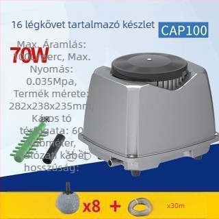 Tóoxigénpumpa halas tóhoz – csendes SUNSUN, AC tápegység, zaj 50 dB, súly 2–9 kg