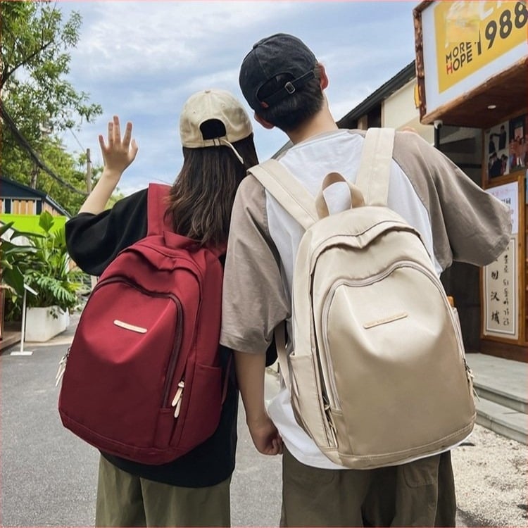 Japán stílusú retro iskolai hátizsák – nylonból, nagy kapacitású, városi minimalistikus stílus, ívelt vállpántok, unisex, középiskolai használatra