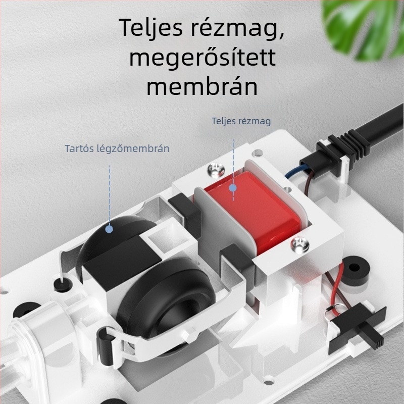 Jeneca Jinlijia Akvárium oxigénpumpa — kicsi, csendes otthoni használatra; oxigénator és oxigéngenerátor; tömeg 500 g; zaj < 40 dB; AC tápegység