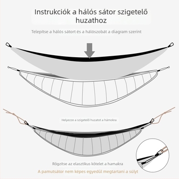 Függőágy 20D ripstop nylon felülettel, kültéri kempingezéshez, teherbírás 200 kg, súly 1032 g