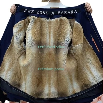 Városi kapucnis parka levehető arany bársony bélés, cipzáras záródás, pamut töltet, flís vastagság, csíkos mintázat