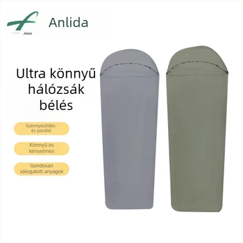Nylon hálószák belső bélés, kempingezéshez, mumia stílus, 128 g, felnőtteknek, szennyeződésálló