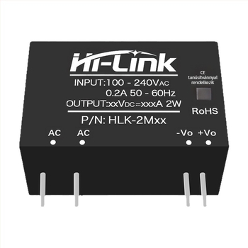 AC-DC tápegység modul, 2W sorozat, bemenet 220V AC, kimenet DC 3.3/5/9/12/15/24V, lépcsőzetes szabályozó, egykimenetű