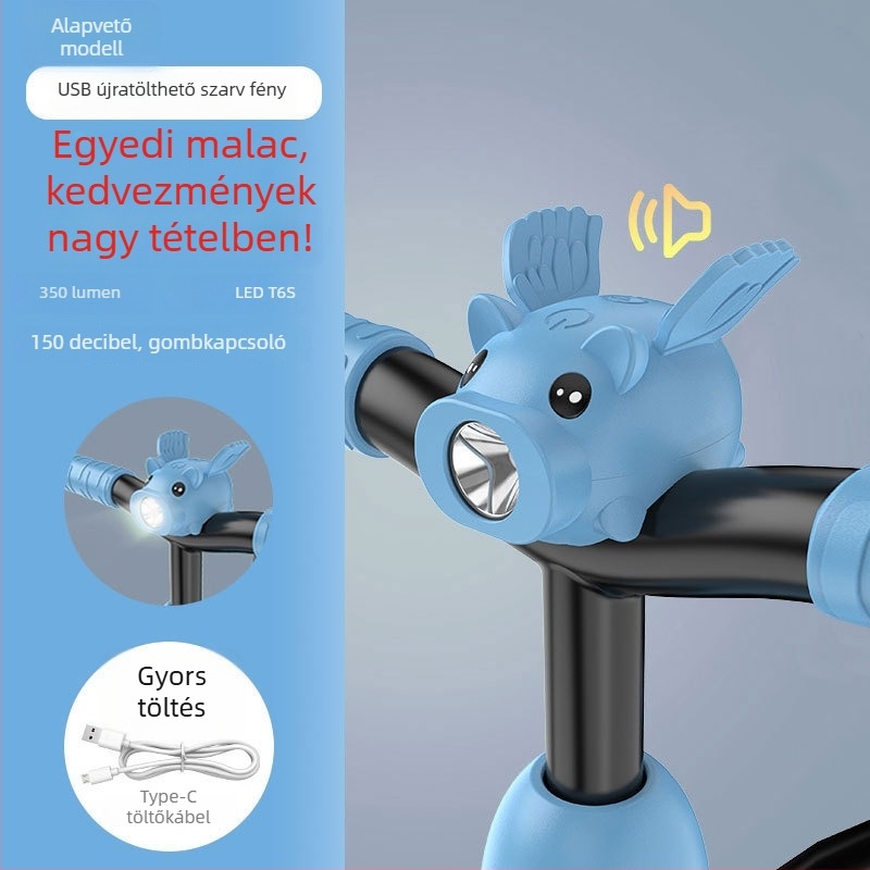 Gyerekeknek szóló kerékpárlámpa karikatúra dizájnnal, nagy fényerő éjszakai bringázáshoz - Tianqi márka, testreszabható feldolgozás elérhető, Nem importált, Nincs privát márka