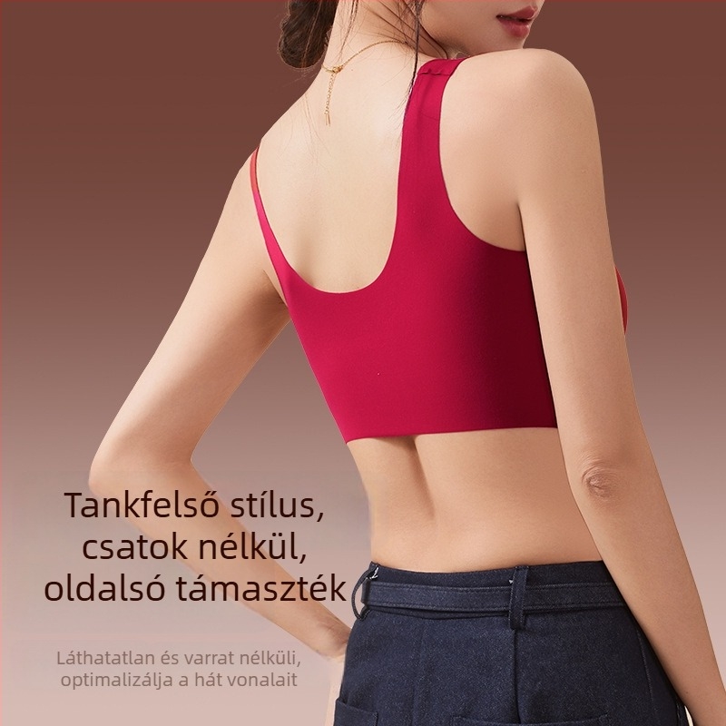 Piros Ló év push-up, varrás nélküli sportmelltartó kis mellekhez