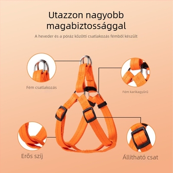Egypontos vállpántos kutyapóráz sétára, kis testű kutyáknak, mellény-stílusú hám (Teddy, Corgi)