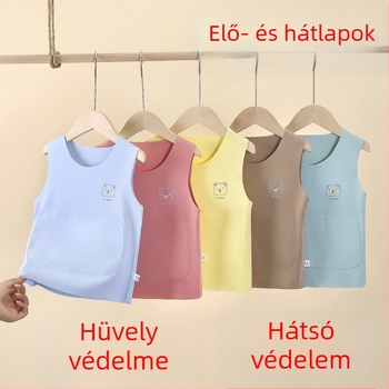 Gyerekeknek készült varrat nélküli termikus mellény melegítő funkcióval, pocakvédő, uniszex, 1–3 éveseknek, megfelelő télen, tavasszal és ősszel, pamut-poliészter kötött anyag