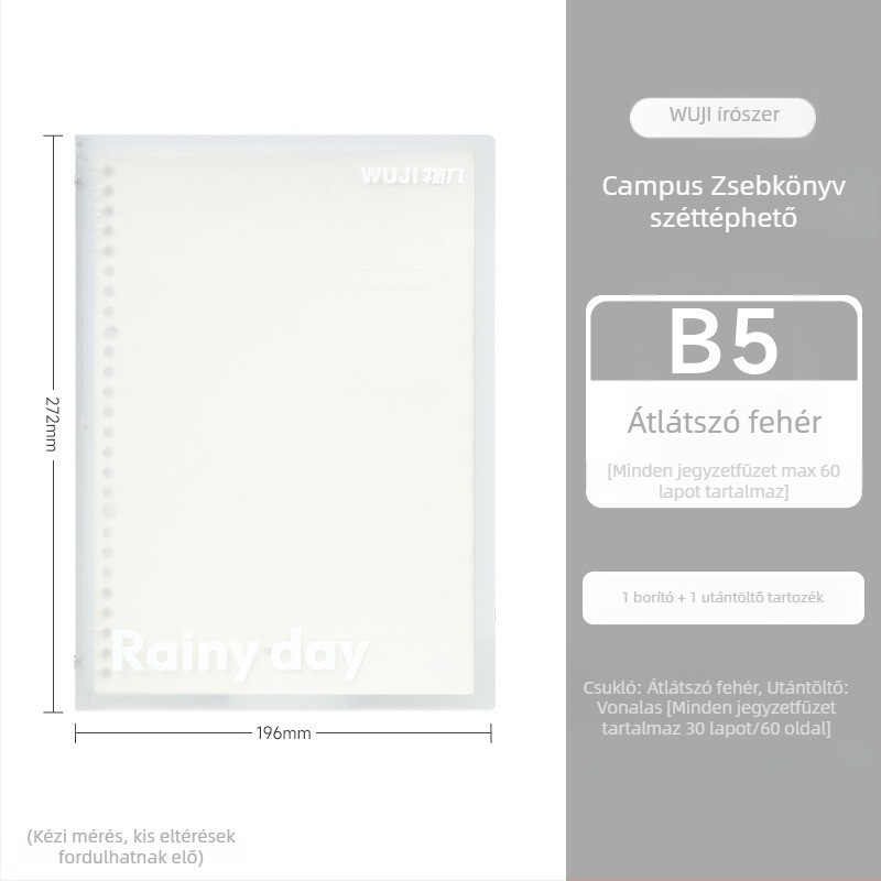 Egyetemi notesz leválasztható oldalakkal, 30 oldal, jó minőségű papír