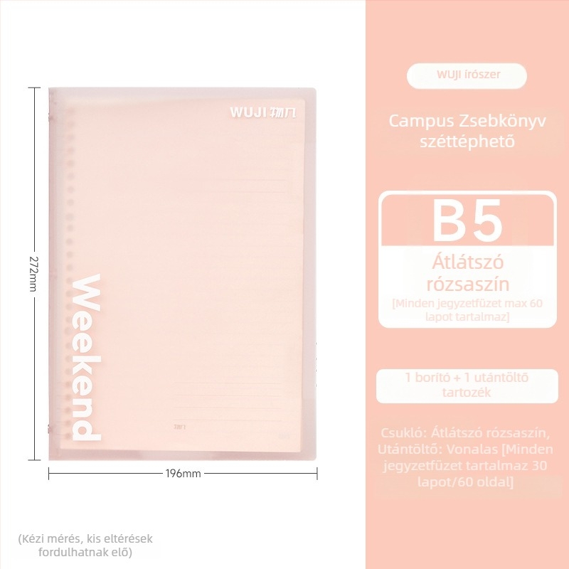 Egyetemi notesz leválasztható oldalakkal, 30 oldal, jó minőségű papír