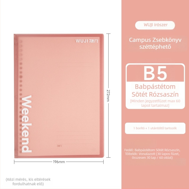 Egyetemi notesz leválasztható oldalakkal, 30 oldal, jó minőségű papír