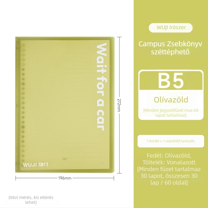 Egyetemi notesz leválasztható oldalakkal, 30 oldal, jó minőségű papír
