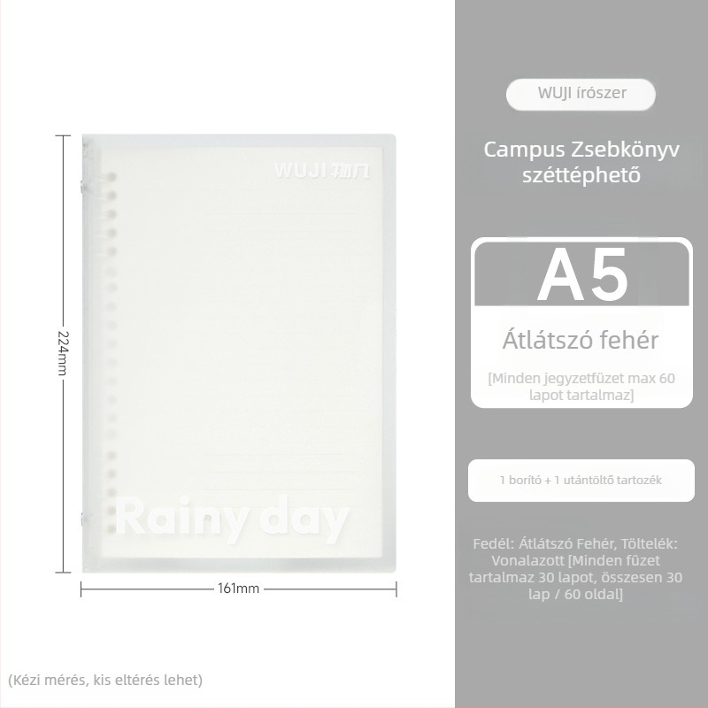 Egyetemi notesz leválasztható oldalakkal, 30 oldal, jó minőségű papír