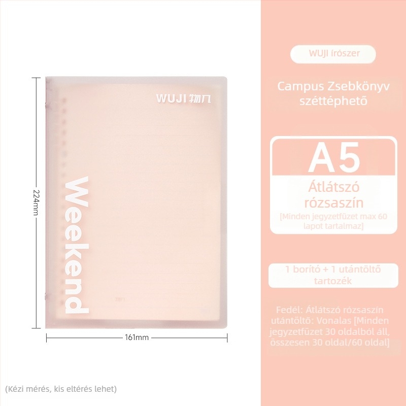 Egyetemi notesz leválasztható oldalakkal, 30 oldal, jó minőségű papír