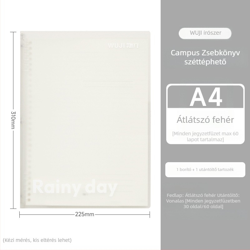 Egyetemi notesz leválasztható oldalakkal, 30 oldal, jó minőségű papír