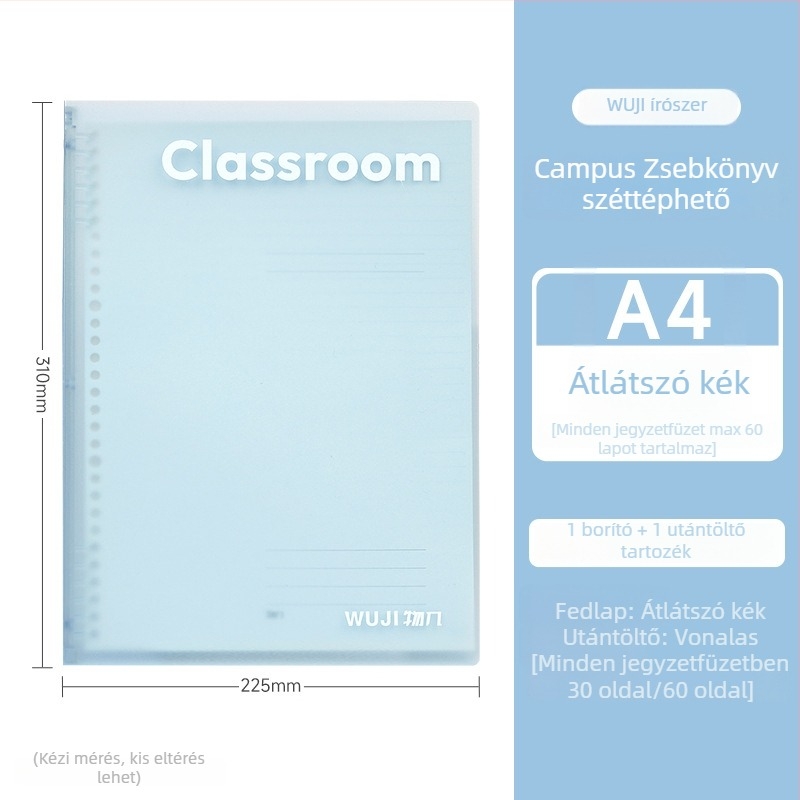 Egyetemi notesz leválasztható oldalakkal, 30 oldal, jó minőségű papír