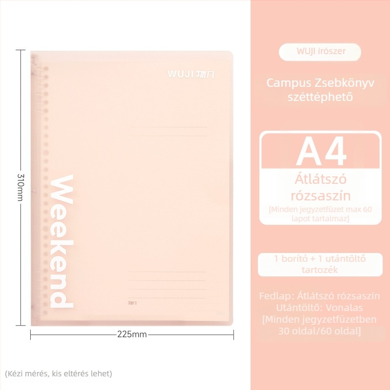 Egyetemi notesz leválasztható oldalakkal, 30 oldal, jó minőségű papír