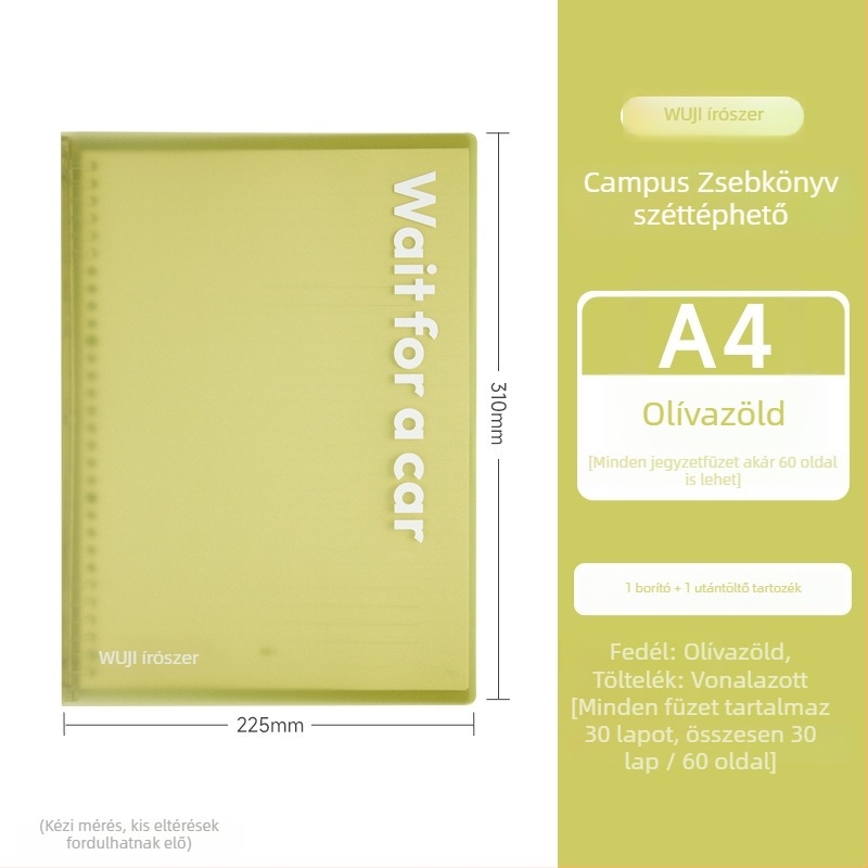 Egyetemi notesz leválasztható oldalakkal, 30 oldal, jó minőségű papír