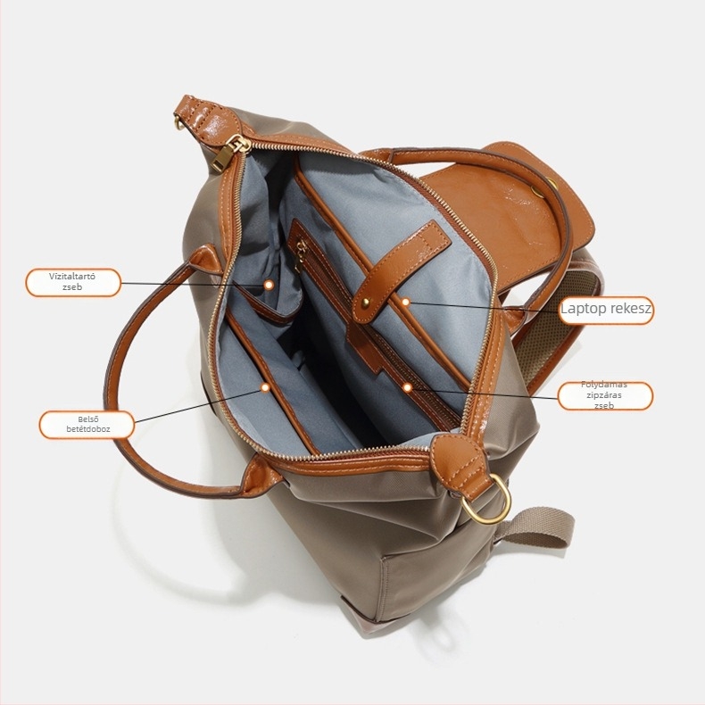 Nylon hátizsák üzleti utazásokhoz, uniszex, 20–35 L, vízálló, 14 hüvelykes laptophoz illeszkedik, ívelt vállpántok