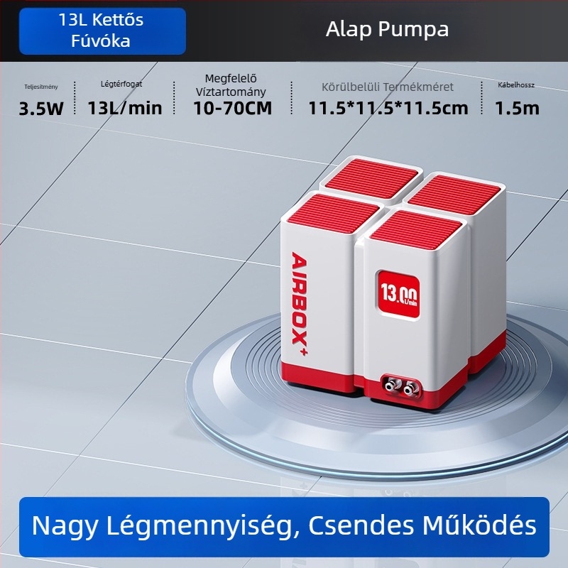 Ultracsendes oxigénpumpa akváriumhoz, kompakt otthoni oxigénator