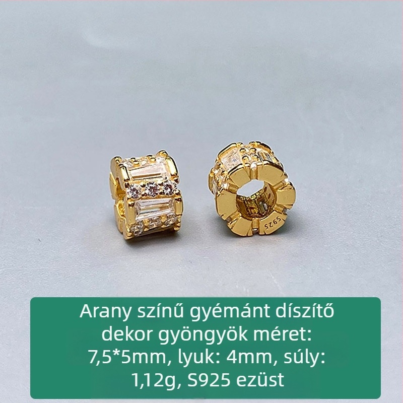 DIY ékszerkiegészítők – 925-ös ezüst golyós fülbevalók mikropavéval, négyszögletes cirkóniával, nemes stílus