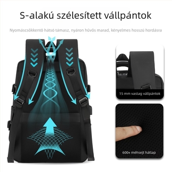 Utazó hátizsák, uniszex, nagy kapacitású 36–55 L, kompatibilis 16 hüvelykes laptophoz, PU anyag, vízálló, USB interfész