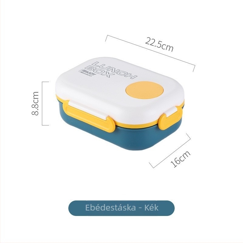 Ebédbox, osztott kivitel, mikrózható, élelmiszerbiztonságú műanyagból, irodai, otthoni és kültéri használatra.