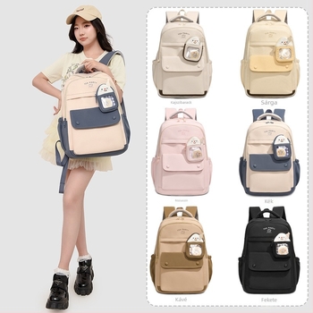 Koreai stílusú egyetemi hátizsák nőknek, nylon, 20–35L, lélegző, ívelt vállpántok