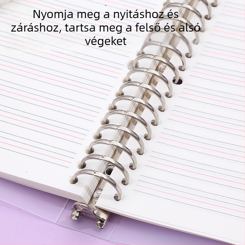 Laza levélfüzet leválasztható belső oldalakkal, rácsos elrendezéssel, 80 oldal, kerek lyukak, belső oldalak cellulóz- és polipropilén anyagból