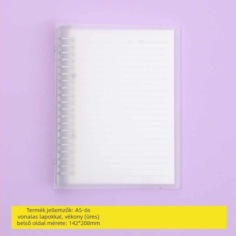 Laza levélfüzet leválasztható belső oldalakkal, rácsos elrendezéssel, 80 oldal, kerek lyukak, belső oldalak cellulóz- és polipropilén anyagból