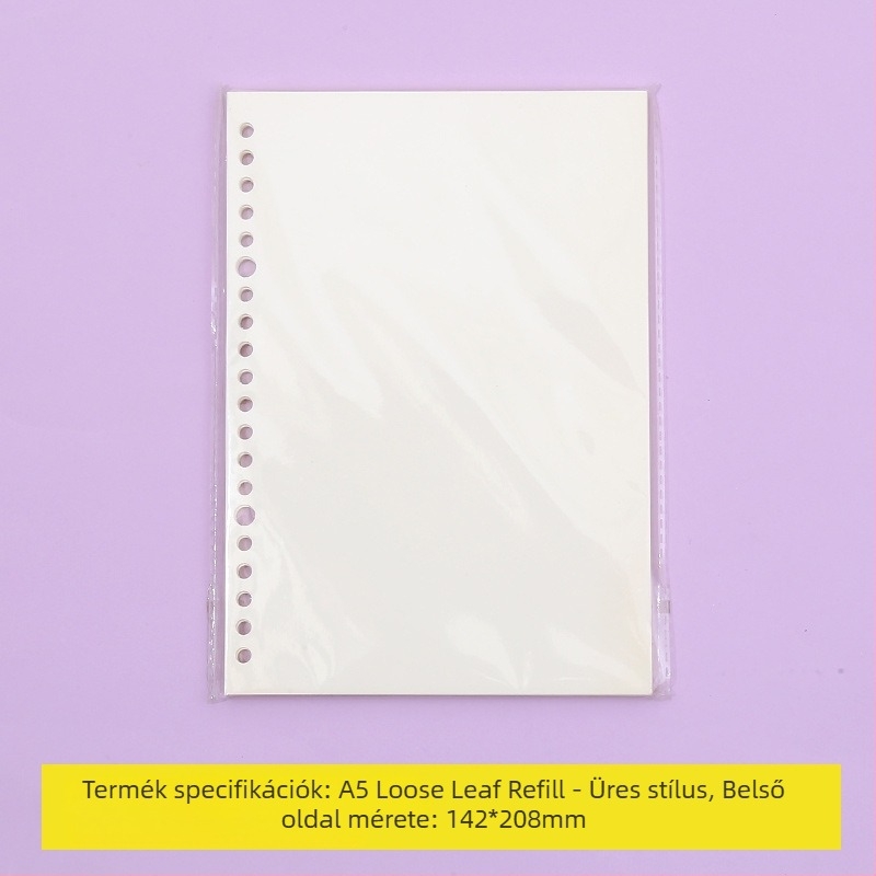Laza levélfüzet leválasztható belső oldalakkal, rácsos elrendezéssel, 80 oldal, kerek lyukak, belső oldalak cellulóz- és polipropilén anyagból