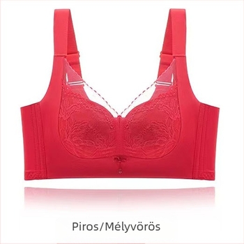 Csipkés, vezeték nélküli push-up melltartó, 3/4 kosár, középméretű forma, acélgyűrű nélküli
