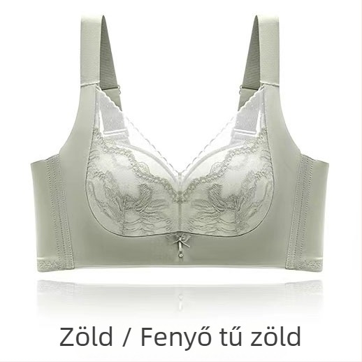 Csipkés, vezeték nélküli push-up melltartó, 3/4 kosár, középméretű forma, acélgyűrű nélküli