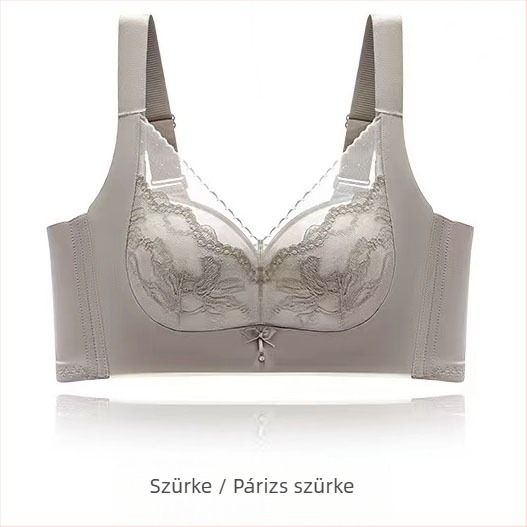 Csipkés, vezeték nélküli push-up melltartó, 3/4 kosár, középméretű forma, acélgyűrű nélküli