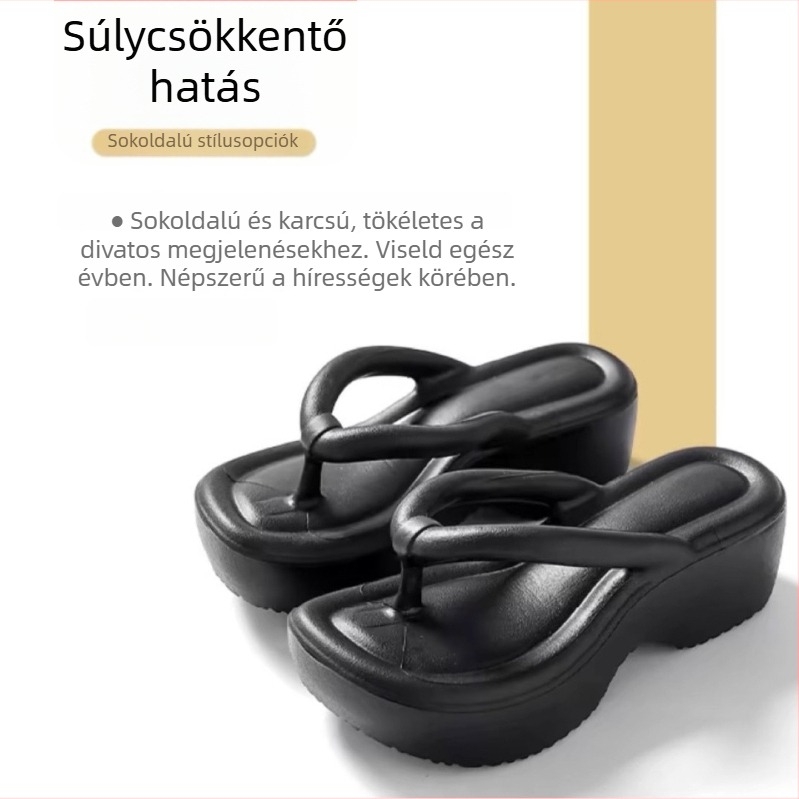 Női platformos papucs EVA felső rész, EVA bélés és gumírozott talp; orrforma: herringbone; nyári mindennapi stílus, tavaszi 2025 kiadás